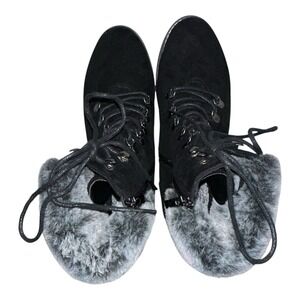 Boutique By Corkys Fox‎ Bay Ankle Boots Womens 9 Black Faux Suede Wedge Heel